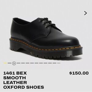 Dr. Martens 1461 Bex Smooth Black Leather Oxfords